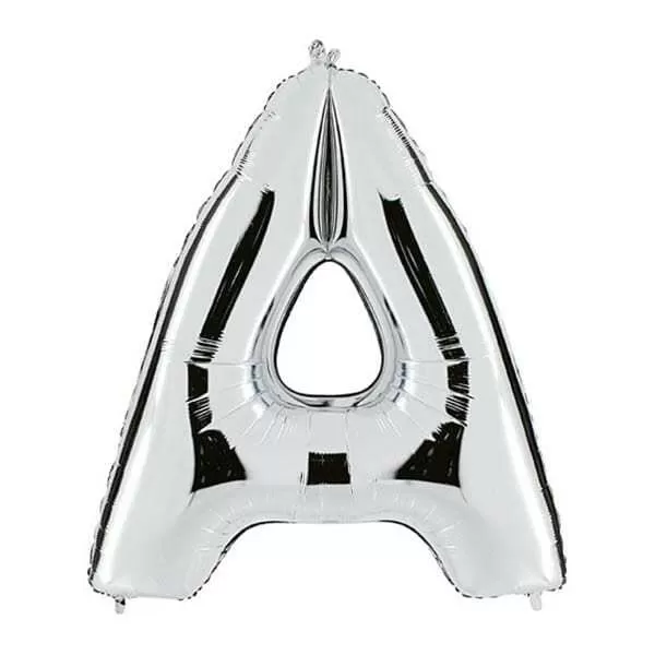 GLOBO LETRA A PLATA METAL 34