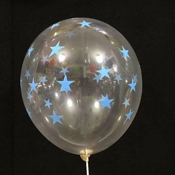 GLOBO BOMBUCHA 12 x 10u CRISTAL ESTRELLA CELESTE