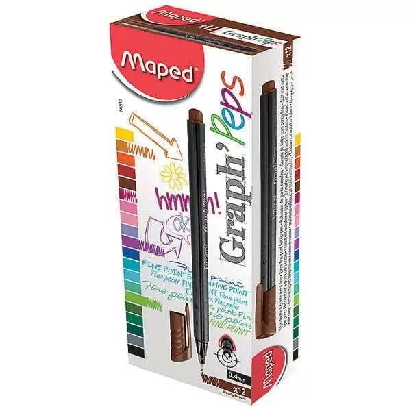 ROTULADOR FINO GRAPH PEPS 0.4MM MARRON
