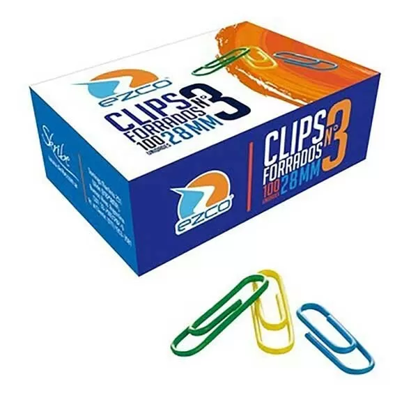CLIPS EZCO FORRADOS N°3 X 100U