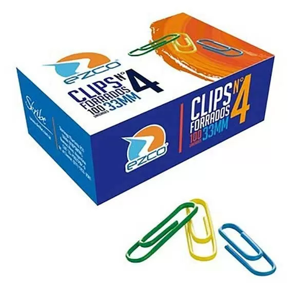 CLIPS EZCO FORRADOS N°4 X 100U