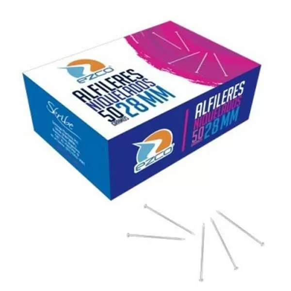 ALFILERES NIQUEL EZCO 28MM X 50GR