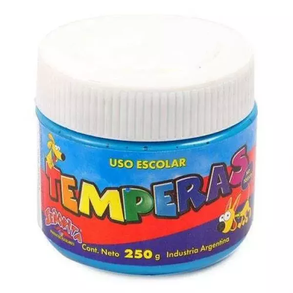 TEMPERA SEÑORITA POTE 250G CELESTE FLUO