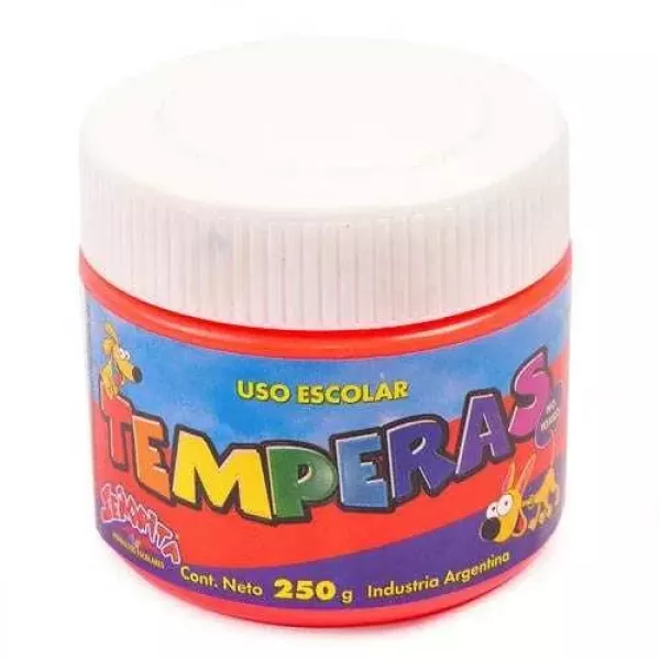 TEMPERA SEÑORITA POTE 250G ROJO FLUO