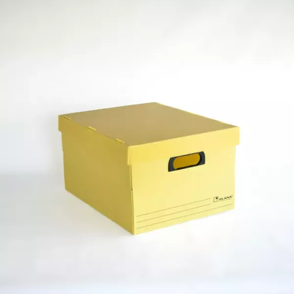 CAJA PLAST. PLANA AMARILLO 455X355X255