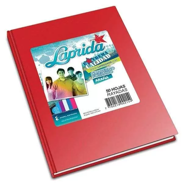 CUADERNO LAPRIDA ARAÑA ROJO 16X21 50H RA.