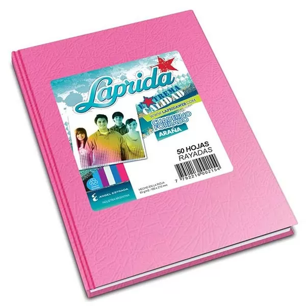 CUADERNO LAPRIDA ARAÑA ROSA 16X21 50H RA