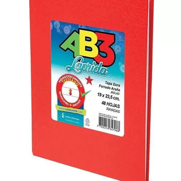 CUADERNO LAPRIDA AB3 ARAÑA ROJO 50H RA.