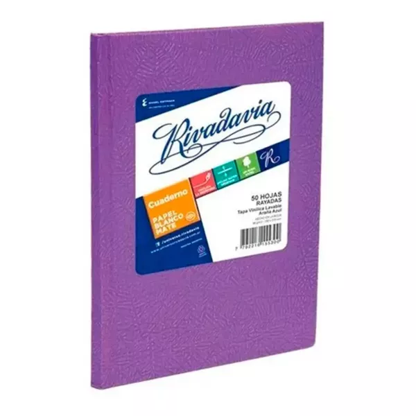 CUAD. RIVADAVIA ARAÑA LILA 16X21 50H RA