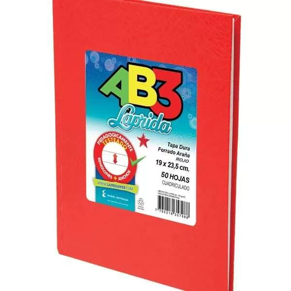 CUADERNO LAPRIDA AB3 ARAÑA ROJO 50H CU