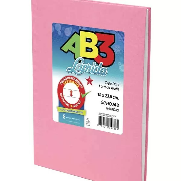 CUADERNO LAPRIDA AB3 ARAÑA ROSA 50H RA