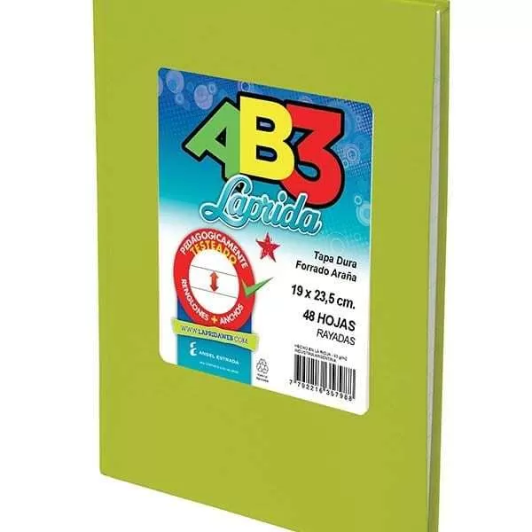 CUADERNO LAPRIDA AB3 ARAÑA VERDE MZ. 50H RA