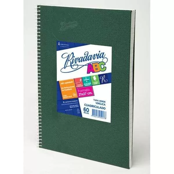 CUAD. ESP. RIVADAVIA ABC VERDE 21X27 60H CU