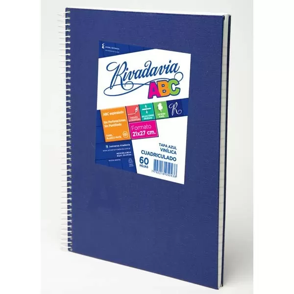 CUAD. ESP. RIVADAVIA ABC AZUL 21X27 60H CU