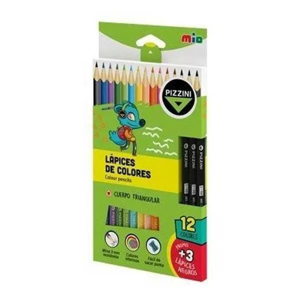 LAPIZ COLOR PIZZINI LARGO X 12U +3 (LML27123)