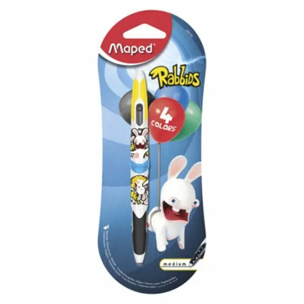BOLIGRAFO RABBIDS 4 COL. TWIN TIP MAPED