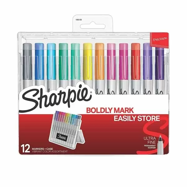SET MARCADORES PERM. SHARPIE ULTRA FINO X 12U