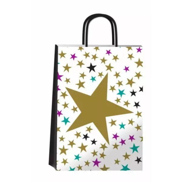 BOLSA ROMIPACK 14X8X20 GOLD STARS