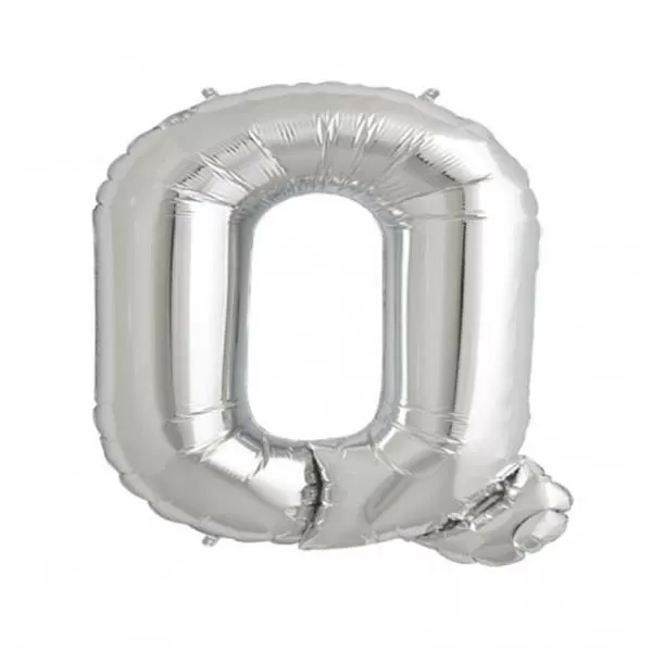 GLOBO LETRA Q PLATA METAL 14