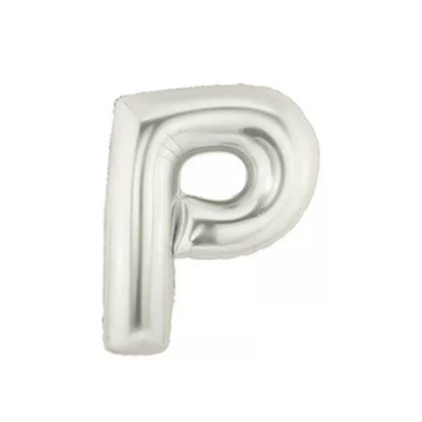 GLOBO LETRA P PLATA METAL 14