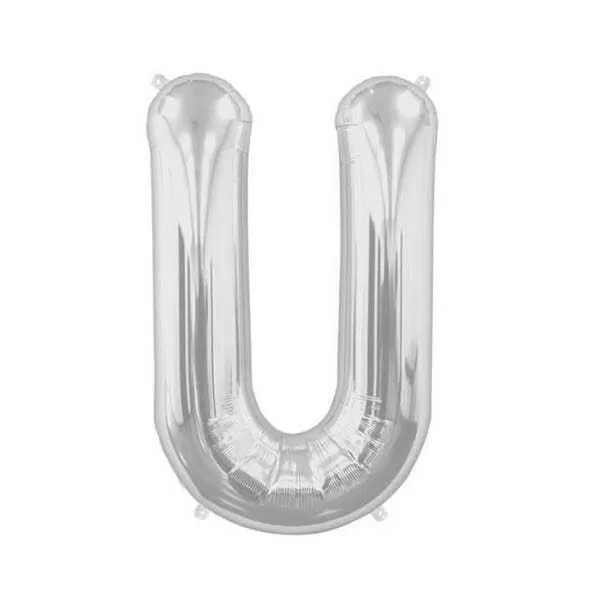 GLOBO LETRA U PLATA METAL 14