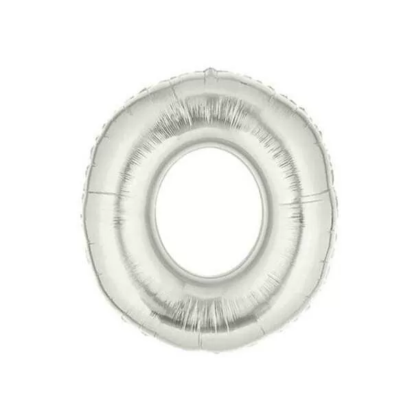 GLOBO LETRA O PLATA METAL 14