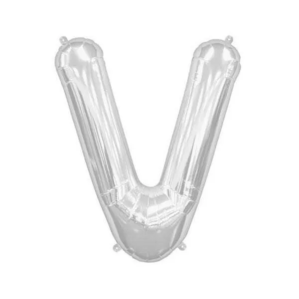 GLOBO LETRA V PLATA METAL 14