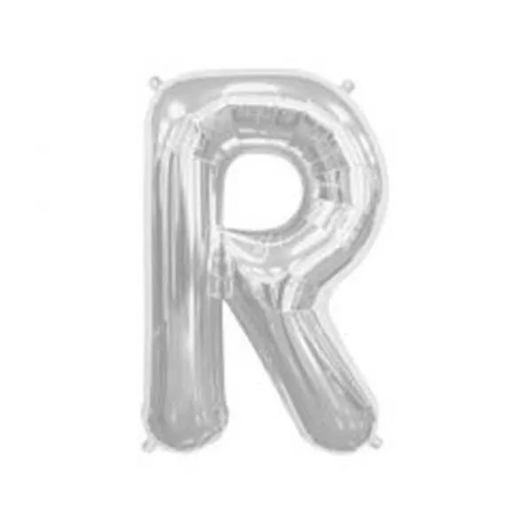 GLOBO LETRA R PLATA METAL 14