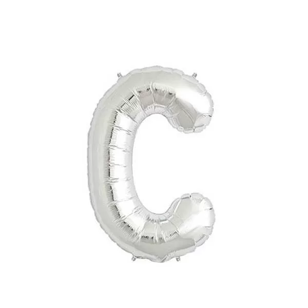 GLOBO LETRA C PLATA METAL 14