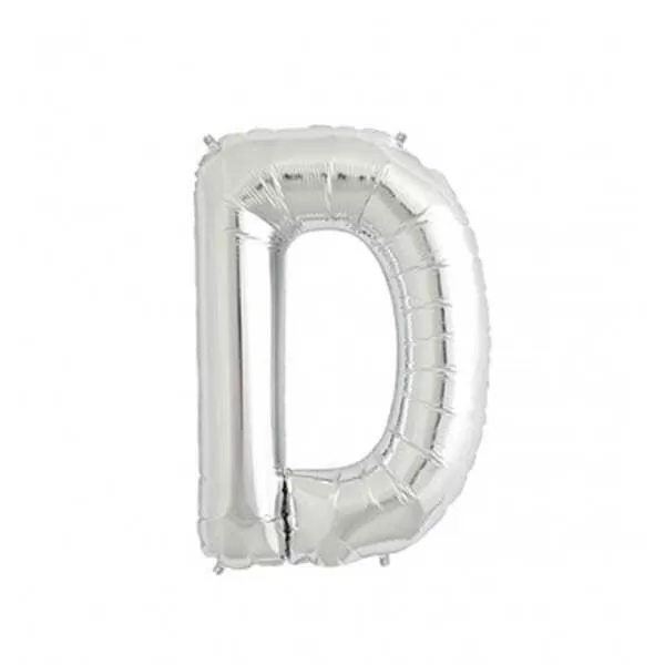 GLOBO LETRA D PLATA METAL 14