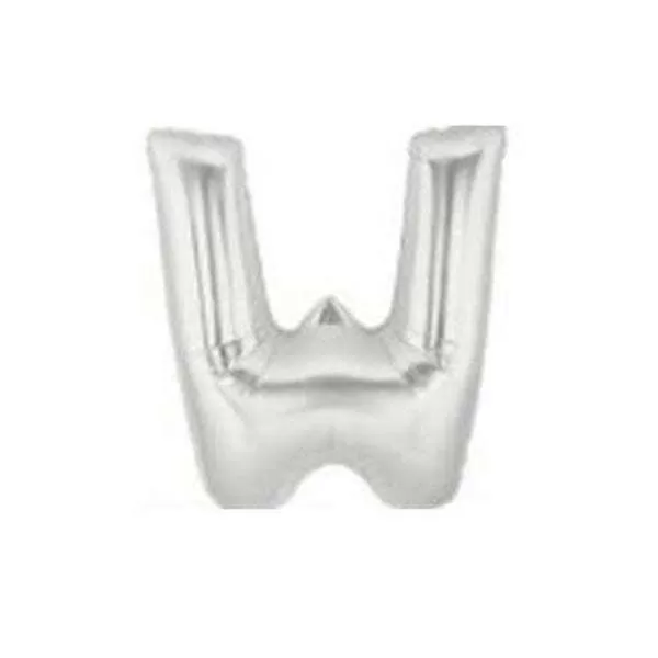 GLOBO LETRA W PLATA METAL 14