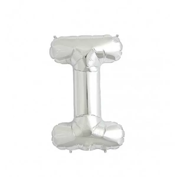 GLOBO LETRA I PLATA METAL 14