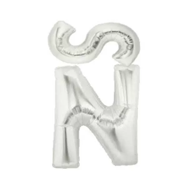 GLOBO LETRA Ñ PLATA METAL 14