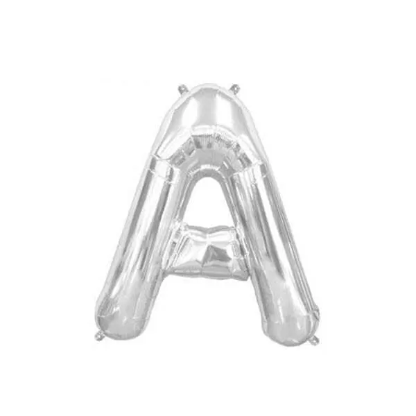 GLOBO LETRA A PLATA METAL 14