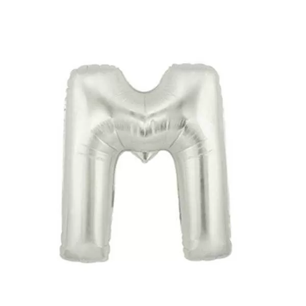 GLOBO LETRA M PLATA METAL 14