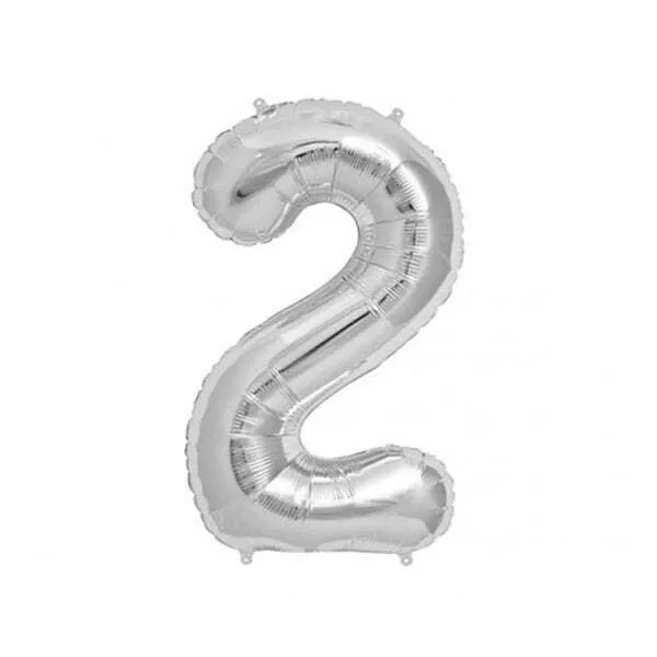 GLOBO N°2 PLATA METAL 14