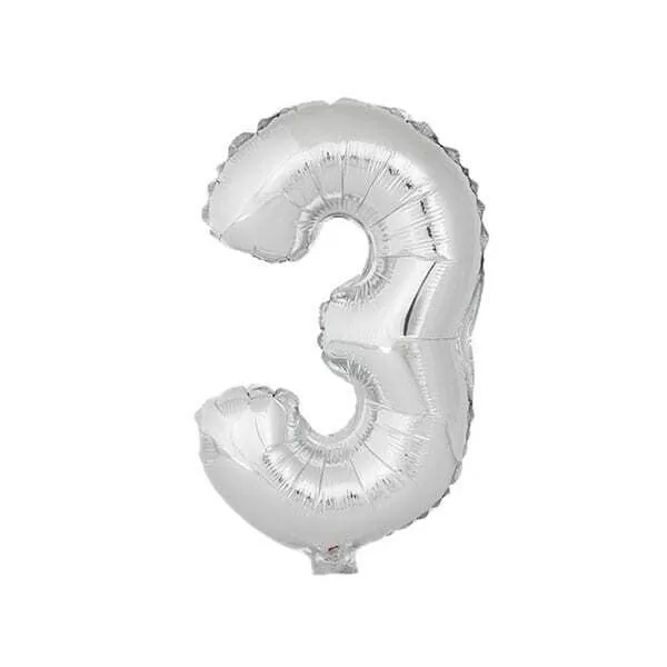 GLOBO N°3 PLATA METAL 14