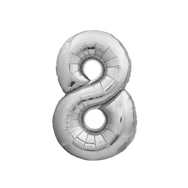 GLOBO N°8 PLATA METAL 14