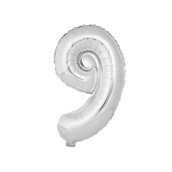 GLOBO N°9 PLATA METAL 14