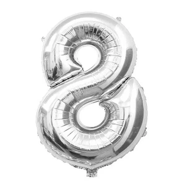 GLOBO N°8 PLATA METAL 34