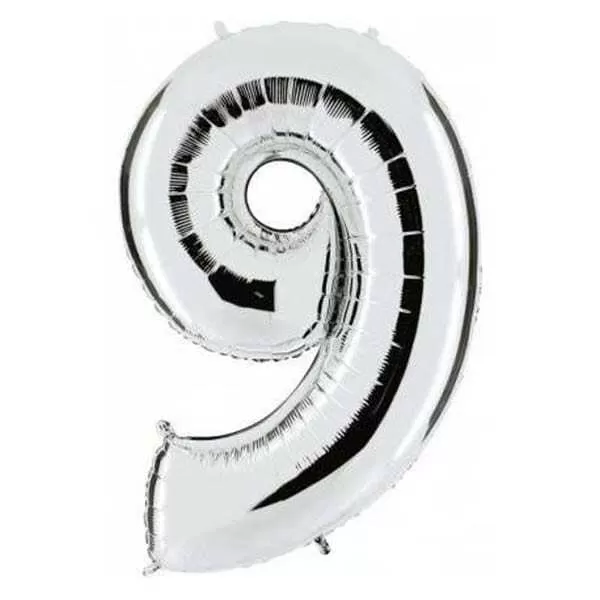 GLOBO N°9 PLATA METAL 34