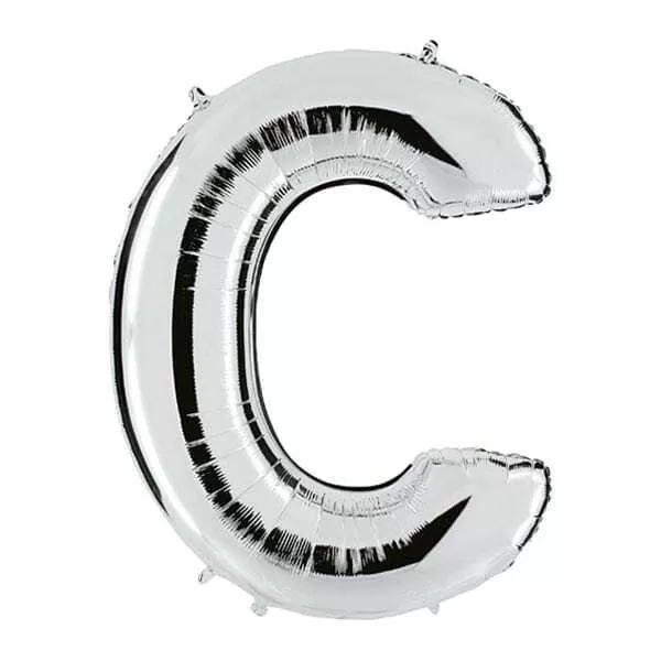 GLOBO LETRA C PLATA METAL 34