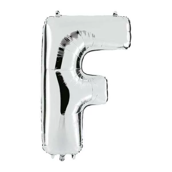 GLOBO LETRA F PLATA METAL 34