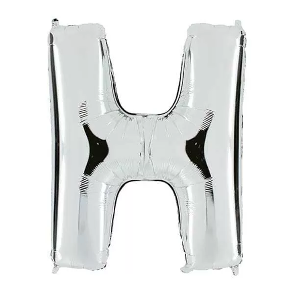 GLOBO LETRA H PLATA METAL 34