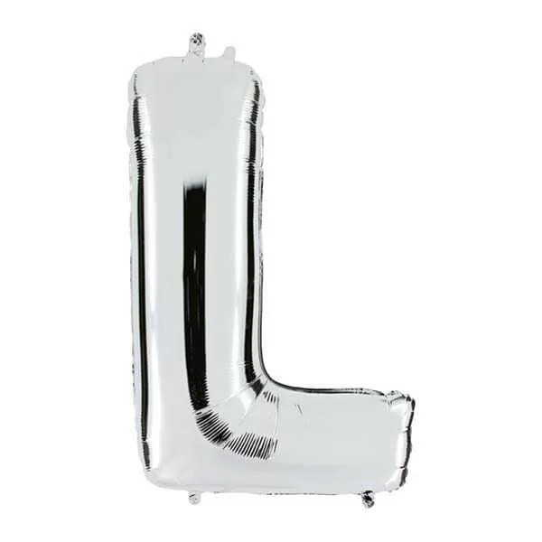 GLOBO LETRA L PLATA METAL 34