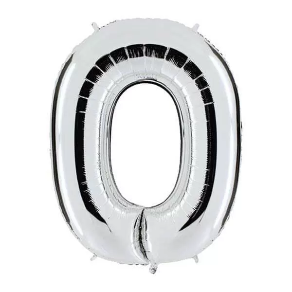 GLOBO LETRA O PLATA METAL 34