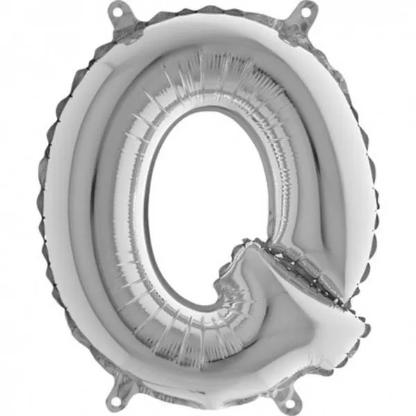 GLOBO LETRA Q PLATA METAL 34