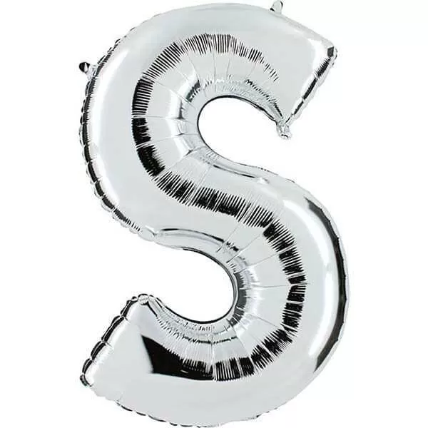 GLOBO LETRA S PLATA METAL 34
