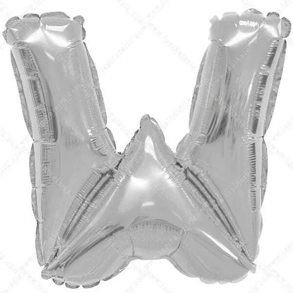 GLOBO LETRA W PLATA METAL 34