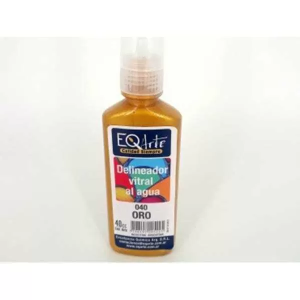 DELINEADOR VITRAL AL AGUA EQ 40CC ORO 040
